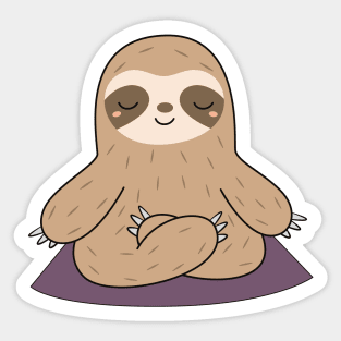 Kawaii Cute Yoga Meditating Sloth Sticker